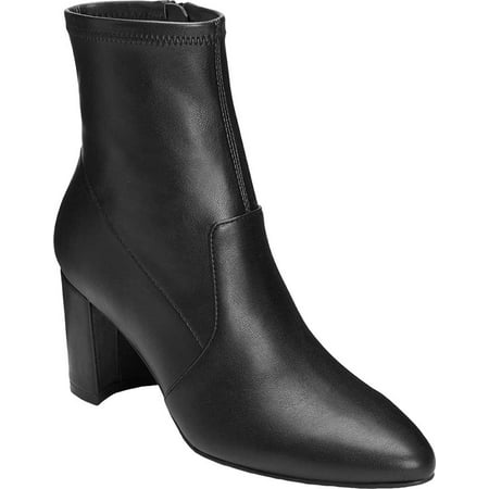 

Women s Aerosoles Nikname Block Heel Bootie Black Textile 7 M