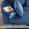 thumbnail image 6 of Muumblus Oversized Round Lounge Chaise Chair Indoor,Boneless Cloud Couch with 3 Pillows, No Assembly Required, Modern Accent Chair for Living Room, Blue Chenille, 6 of 12