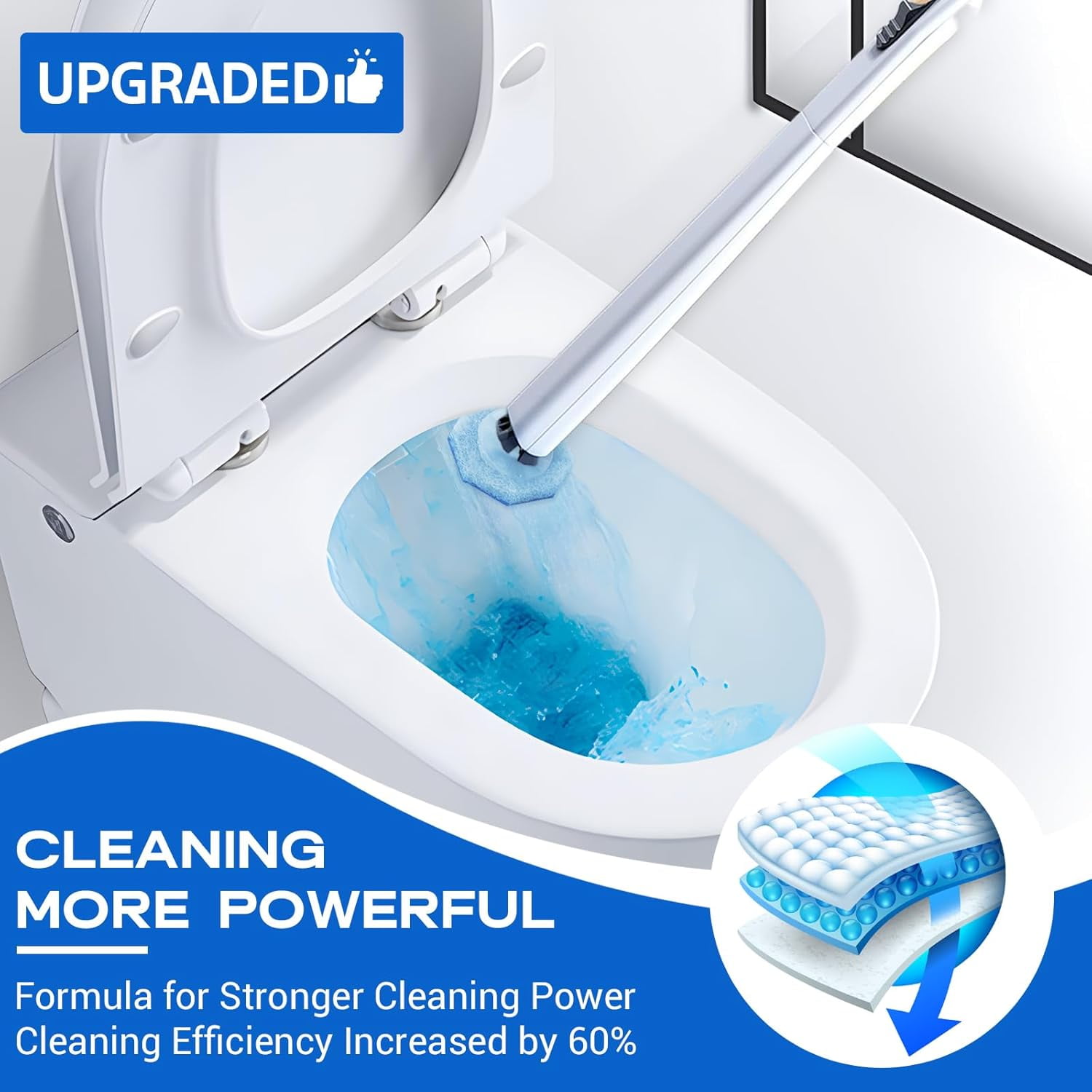 100Pack Toilet Wand Refills, Disposable Toilet Brush Refills Compatible with Clorox, Toilet Cleaner Refill Pads, Toilet Wand Refills, Toilet Brush Replacement Head