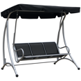 thumbnail image 1 of Outsunny 3 Person Patio Swing Bench Seats with Adjustable Canopy, 1 of 10