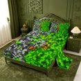 thumbnail image 2 of meiyoeat Vintage Game Pixel Print Bed Sheets For Boys,Initial Letter T Monogram Full Size Sheets,4 Pieces,1 Flat Sheet,1 Fitted Sheet and 2 Pillowcases, 2 of 6