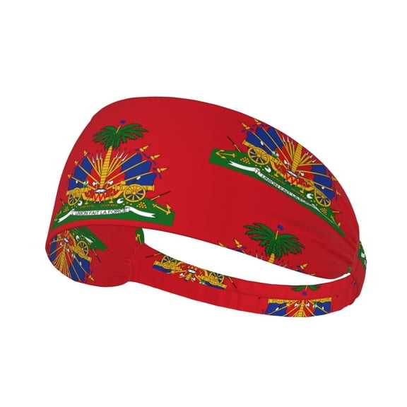 Red Coat Of Arms Of Haiti Sweatbands Non Slip Headbands For Fashion Workout Yoga Sports Elastic Bands Exercise