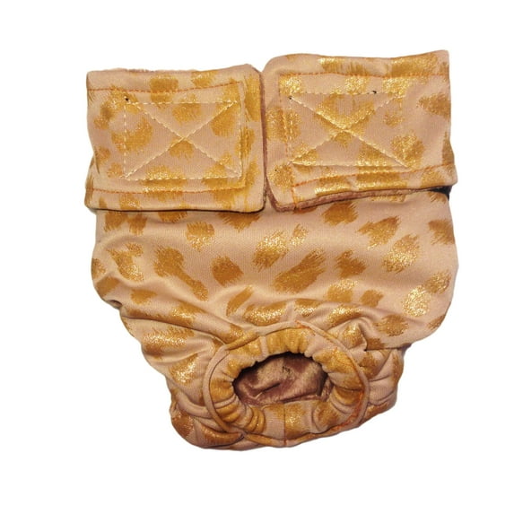 Barkertime Golden Cheetah Washable Dog Diaper - Made in USA