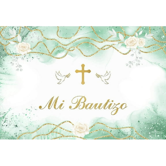 Mehofond Mi Bautizo Backdrop for Newborn Portrait God Bless Cross Boho Dove Christening Photography Background Photocall Studio
