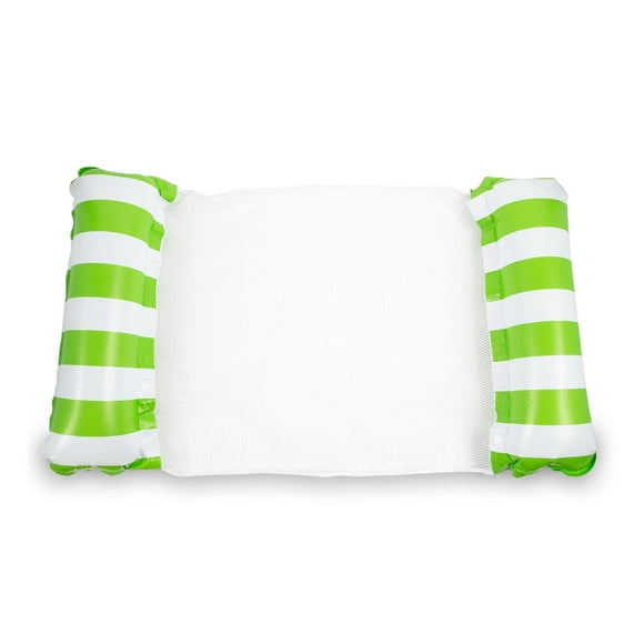 Salón flotante de PVC para piscina inflable, verde | Hamaca de agua multiusos, sillón de malla, vagabundo, sillín | Accesorios portátiles para piscinas para tomar el sol