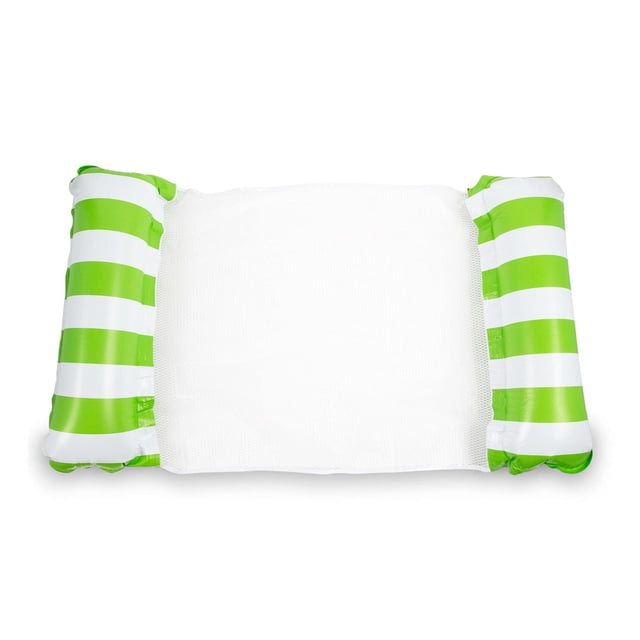Salón flotante de PVC para piscina inflable, verde | Hamaca de agua multiusos, sillón de malla, vagabundo, sillín | Accesorios portátiles para piscinas para tomar el sol