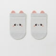 thumbnail image 2 of Huowey Girls Cozy Socks Soft Breathable Cartoon Print Striped Slipper Socks Grips Anti Skid Comfortable First Walking Ankle Socks Comfy Anti- Crew Socks,Grey,3-5 Years, 2 of 3