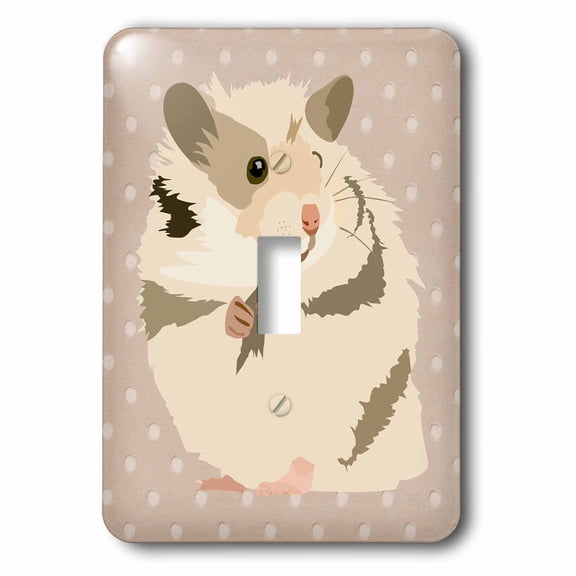 3dRose, Image of Adorable Cartoon Hamster On Beige Dots, single toggle switch