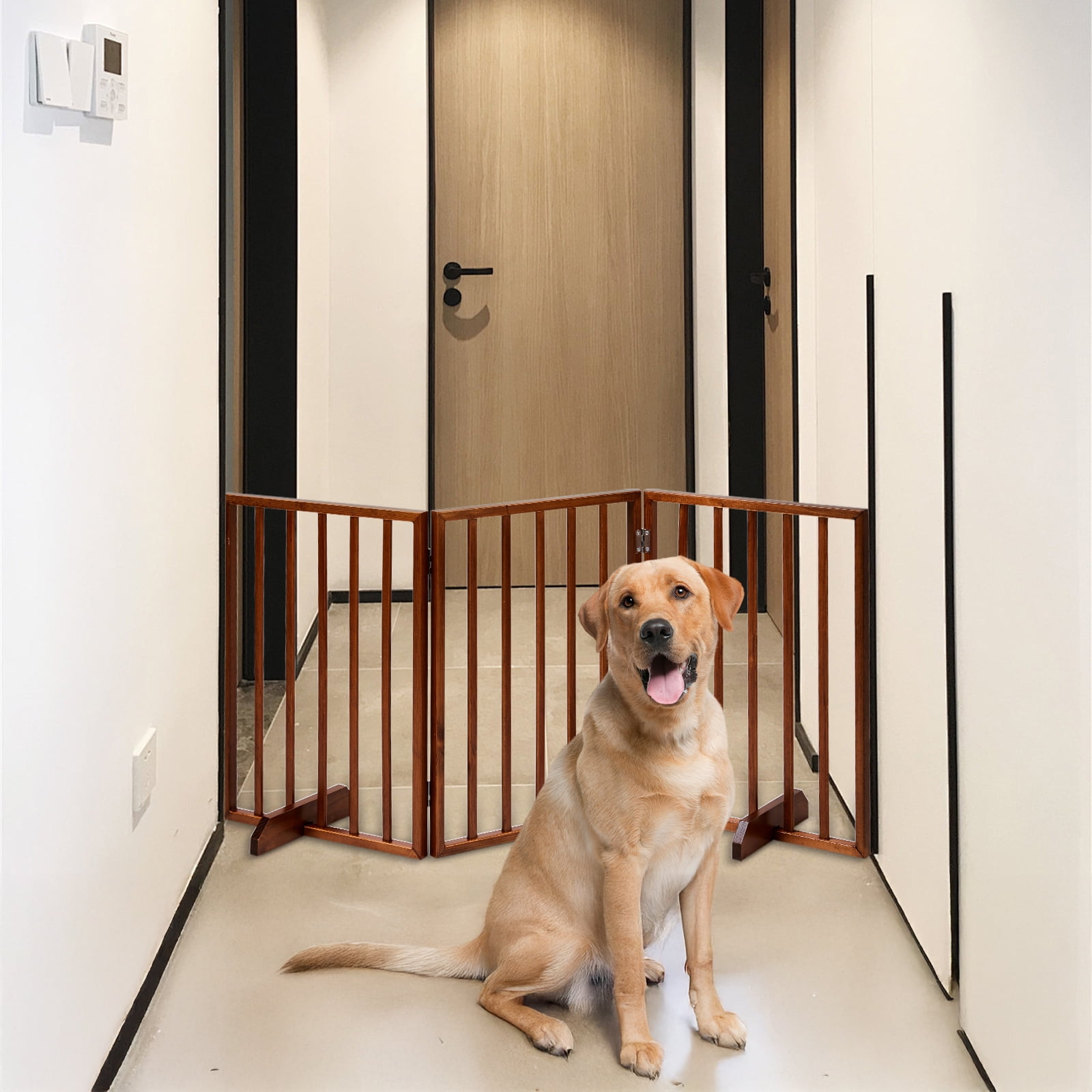 24inch Wooden Dog Fence, Brown