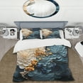 thumbnail image 2 of Designart "Liquid Ink VORTEX IV" Abstract Bedding Covert Set - Abstract Spirals Gold Modern Bed Set With 1 Sham, 2 of 6