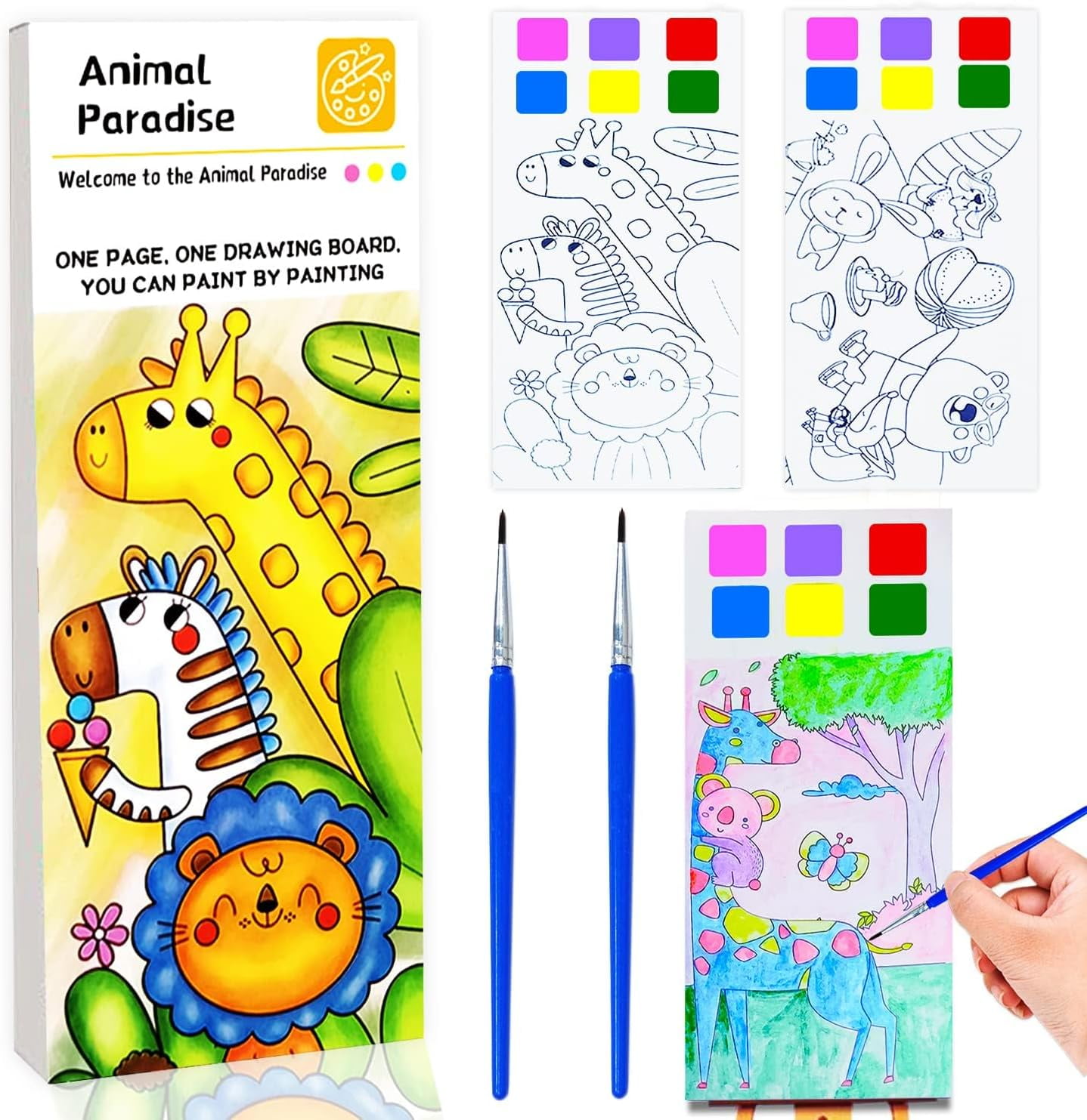 Water Coloring Books for Kids Ages 48, Pocket Watercolor Painting Book