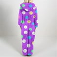 thumbnail image 4 of Perfectbot Womens Polka Dot Pajamas Jumpsuit - Hooded Zipper One-Piece Sleepwear with Pockets, 4 of 6
