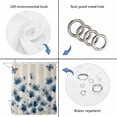 thumbnail image 3 of Navy Blue Floral Shower Curtain Set - Extra Long 72" x 96" Washable Bathtub Curtain with 12 Hooks, Spring Flowers Rustic Butterfly Waterproof Fabric Stall Shower Curtains for Bathroom/Bathtub Décor, 3 of 6