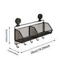thumbnail image 2 of Hanging Wire Fruit Basket with Suction Cup, Hanging Fruit Baskets for Kitchen Counter, Wall Basket for Kitchen Bathroom Pantry, Space Saving Hanging Kitchen Baskets for Wall Mount Storage, 2 Grid, 2 of 5