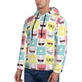 thumbnail image 3 of Picia Cute French Bulldog Pattern Casual Men's Hoodie - Lightweight Hooded Sweatshirt with Kangaroo Pocket, Comfortable Pullover for Everyday, Travel-Small, 3 of 7