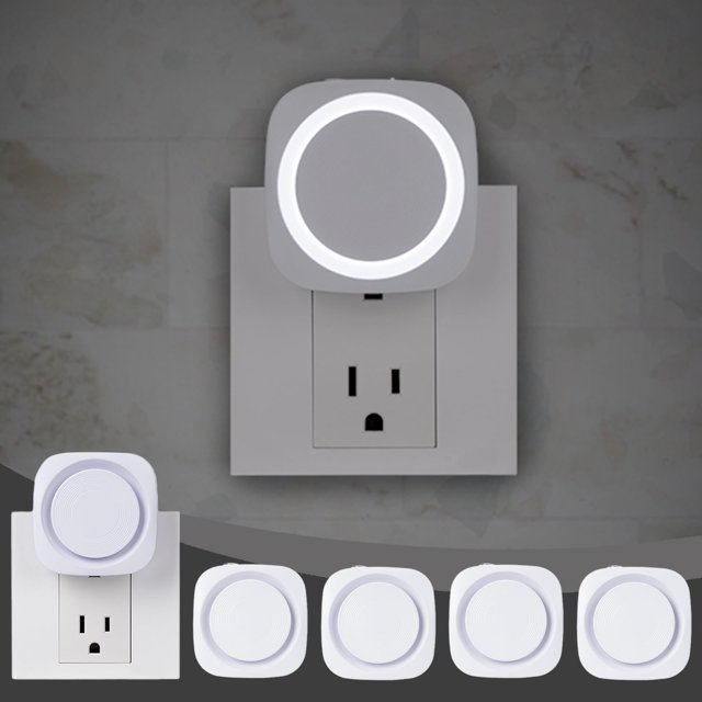 Luces nocturnas Fusunloh, enchufe blanco, 4 sensores regulables