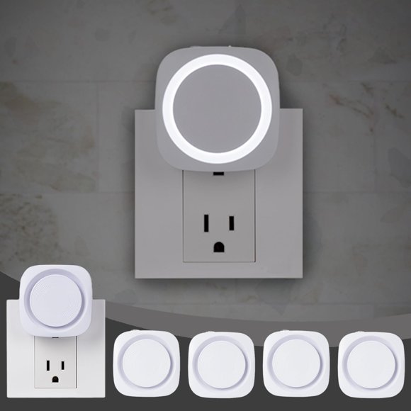 Luces nocturnas Fusunloh, enchufe blanco, 4 sensores regulables