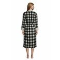thumbnail image 4 of Lands' End Flannel Sherpa Lined Robe Black/Ivory Buffalo Check PXL NEW 504374, 4 of 4