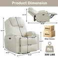 thumbnail image 2 of Power Swivel Rocker Recliner Chair for Adults Rocking Recliner with Heat and Massage Cup Holder LED Lights Usb Type-C Ports Side Pocket for Living Room, 2 of 7