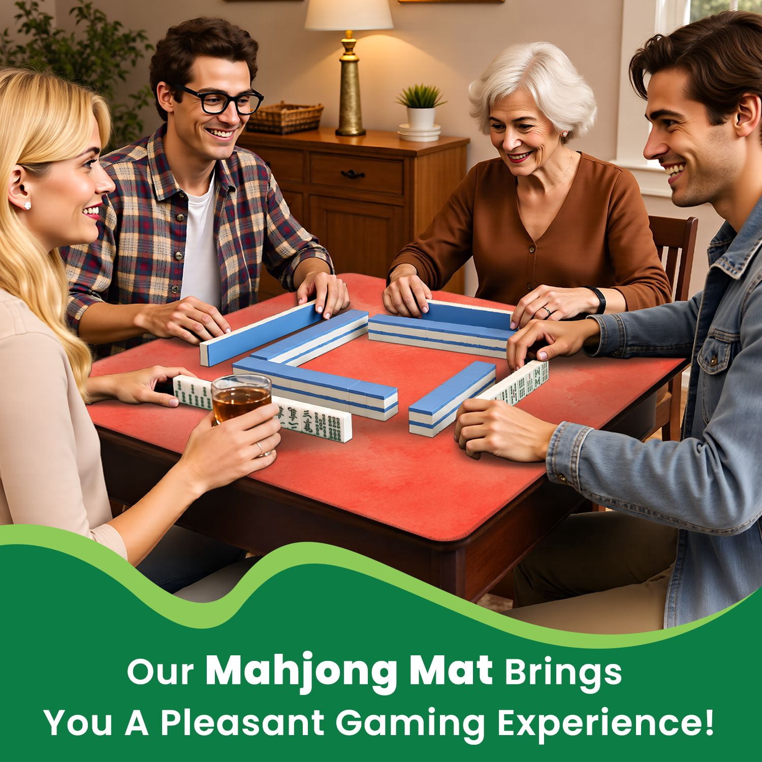 Mahjong Mat 31.5" x 31.5" Coral Peach Grunge Paper Concrete Wall Abstract Ombre Orange Non-Slip Noise Reduction Mahjong Tiles Table Cover for Dominoes Poker Card Board and Tile Games