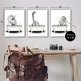 thumbnail image 3 of Stupell Dinosaurs Bathing Bathroom Tub Animals & Insects Painting White Framed Art Print Wall Art, Set of 3, 3 of 8