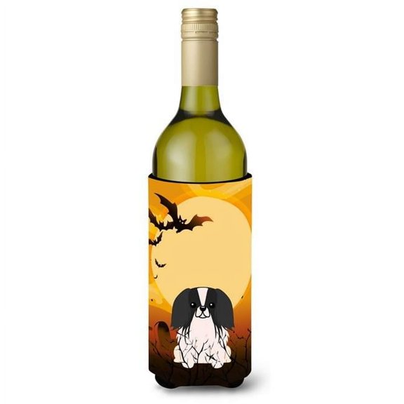 Caroline's Treasures BB4371LITERK Halloween Pekingnese Black White Wine Bottle Beverge Insulator Hugger , Wine Bottle,