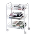 thumbnail image 2 of Yeacher Multifunctional 3-Tier Mesh Wire Rolling Cart Kitchen Bedroom Bathroom Living Storage Rack Organizer--White, 2 of 8