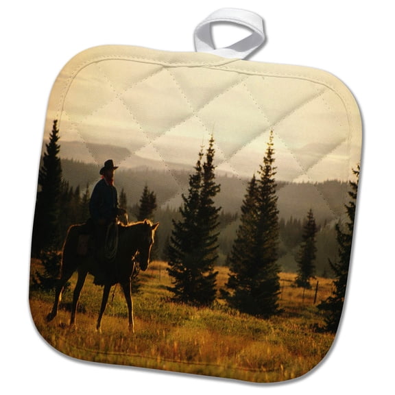 3dRose, Western Horse Under Saddle, 8x8 Potholder