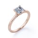 thumbnail image 4 of JeenMata Anillo de Moda Solitario con Engaste en Punta de Talla Cojín de 1 Quilate Impecable en Baño de Oro Rosa de 18 K sobre Plata, 4 of 5