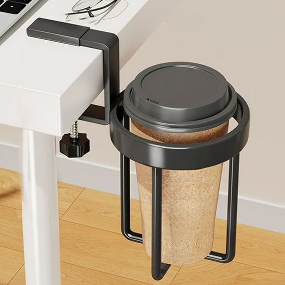 FHBVT Desk Cup Holder, Hanging Coffee Mug Rack for Dormitory and Office, Space-Saving Iron Cup Holder, No Drill, Easy to Attach to Tables and Workstations for a Clutter-Free Desk