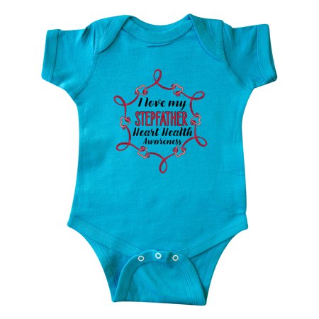 

Inktastic I Love My Stepfather Heart Health Awareness Gift Baby Boy or Baby Girl Bodysuit