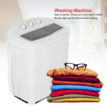 Ejoyous 110V 2-in-1 Washing Machine Twin Tub Washing Machine Washer with Spin-Dryer US Plug, Twin Tub Washing Machine, Top Load