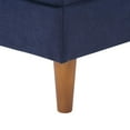 thumbnail image 3 of CorLiving Mulberry Versatile Mid-Century Modern Navy Blue Upholstered Ottoman Foot Rest - Small Ottomans for Living Room, Perfect Foot Stool Ottoman for Chair and Couch, Rectangle Ottoman Footstool, 3 of 9