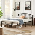 thumbnail image 2 of VECELO 3-Piece Bedroom Set with Full Size Metal Bed Frame and (Set of 2) 3-tier Brown Nightstand, 2 of 9
