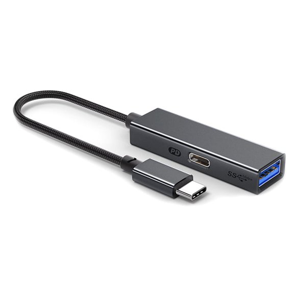 USB 3.2 Type-C HUB 5Gbps 60W PD Charging, OTG Adapter, - High-Speed USB to Type-C Converter Black