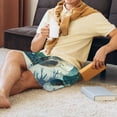 thumbnail image 5 of Pofeuu Watercolor Turtle1 Print Men's Soft Woven Elastic Waistband Sleep Pajama Short-X-Large, 5 of 6