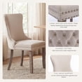 thumbnail image 6 of DONICK Wing-Back Dining Chair,Kitchen & Dining Room,Velvet,Soild Wood,Nailhead Trim(Beige,Set of 6), 6 of 11