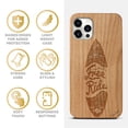 thumbnail image 4 of Case Yard Wooden Case Outside Soft TPU Silicone, Slim Fit Shockproof Wood Protective Phone Cover for Girls Boys Men and Women, Supports Wireless Charging Surf Design case for iPhone-12-Pro-Max, 4 of 7