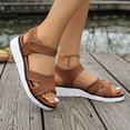 thumbnail image 4 of Rokment Athletic Orthopedic Walking Sandals for Women 2026 Comfortable Breathable Mesh Memory Foam Wedge Heels Arch Support Non Slip Work Summer Shoes Brown Size 7.5, 4 of 6