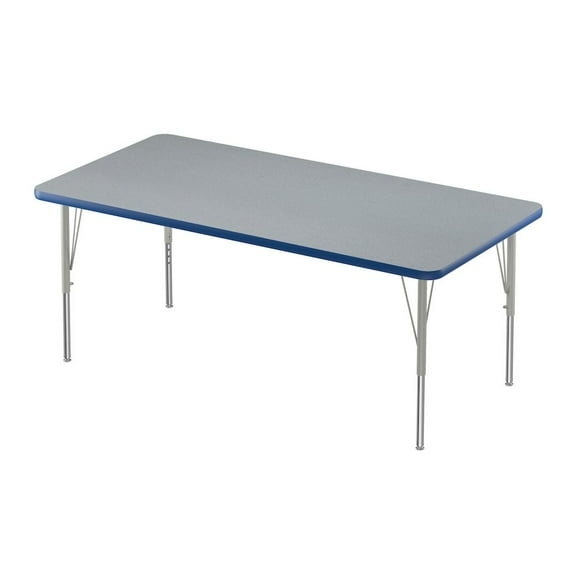 Correll 30"W Commercial Laminate Wood Top Activity Table in Gray Granite/Red