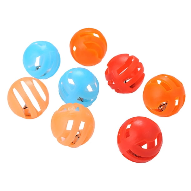 EeaseMX 8 juguetes para gatos con cascabeles, bolas huecas, juguete interactivo para perseguir y saltar (color aleatorio)