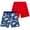 Blue Sharks/Red, variant on Boys' Swim Trunks - 2 Pack Quick Dry Board Shorts Bathing Suit (Size: 8-18)