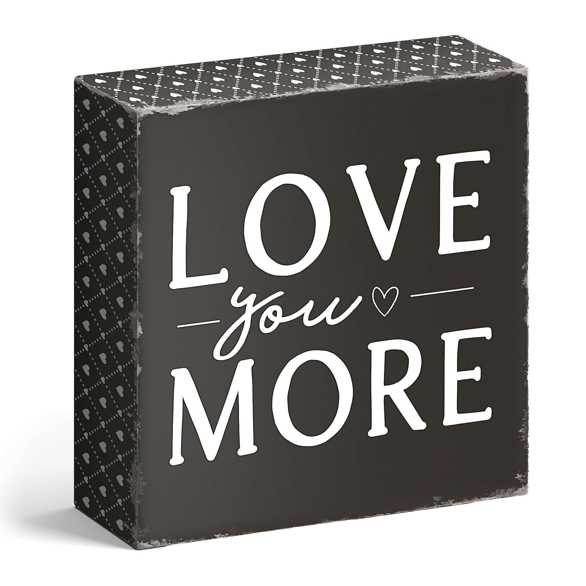 Barnyard Designs 'Love You More' Wood Box Sign, Decorative Farmhouse