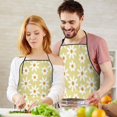 thumbnail image 5 of Beige Daisy Flower White Blooms Pattern Apron-Garden Aprons for Women with Pockets-Cotton Linen Waterproof Kitchen Cooking Gardening Aprons Adjustable for Kitchen,Cooking,BBQ and Salon 33x27 Inch, 5 of 6