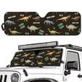 thumbnail image 2 of FUIALDOLG Dinosaur Front Windshield Sunshade Accordion Folding Style Auto Shade for Car Off-road Vehicle Blocks UV Rays Sun Visor Protector Keeps Your Vehicle Cool - 52.95x16.14 inches, 2 of 7