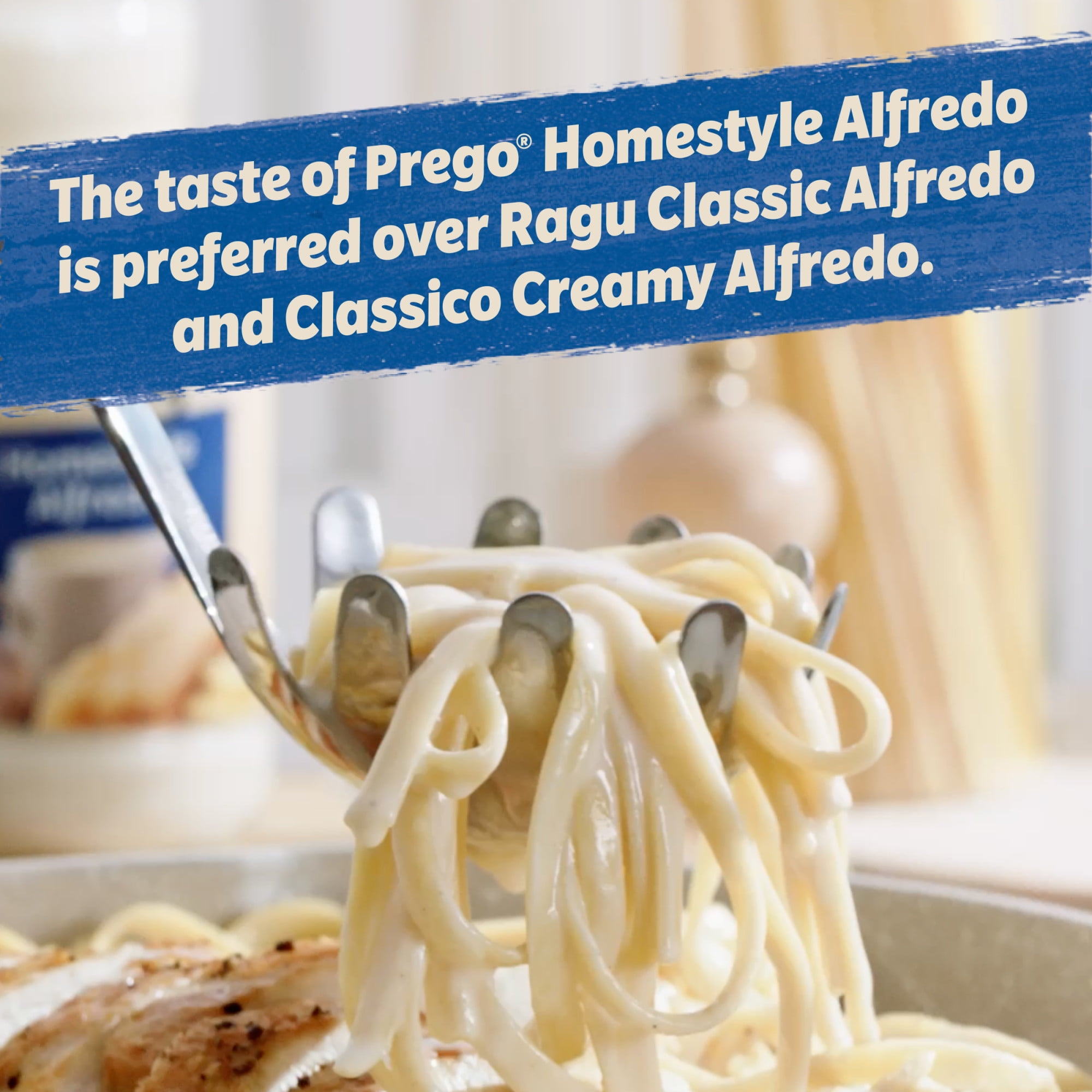 (3 pack) Prego Homestyle Alfredo Pasta Sauce, 22 oz Jar