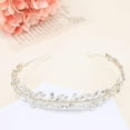 thumbnail image 4 of Crystal Wedding Headbands For Brides RhinestoneSlim Bridal Headpieces For Women Handmade Hair Bands For Girls (Silver), 4 of 4