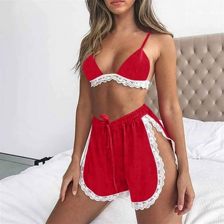 Usdian Fitted and Sexy Lingerie & Nightwear New Women Lingerie Tie Uniform With Thong Mini Skirt Suit Underwear Lingerie Sets Women s Underwear