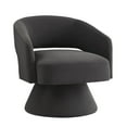 thumbnail image 6 of Accent Chairs Modern Swivel Barrel Chair, Upholstered Velvet Round Accent Chairs,360 Degree Comfy Swivel Chair with Open Backrest, Single Chair Armchair for Living Room Bedroom, Homerest, Dark Gray,F, 6 of 8