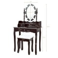 thumbnail image 3 of Topbuy Mirrored Vanity Table Set Lighted Makeup Dresser w/ Drawers Brown, 3 of 6